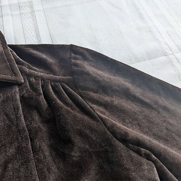 Vintage 70s JONATHAN LOGAN by Mel Ross Brown Stretch Velour Midi Dress Size S/M - Picture 5 of 9